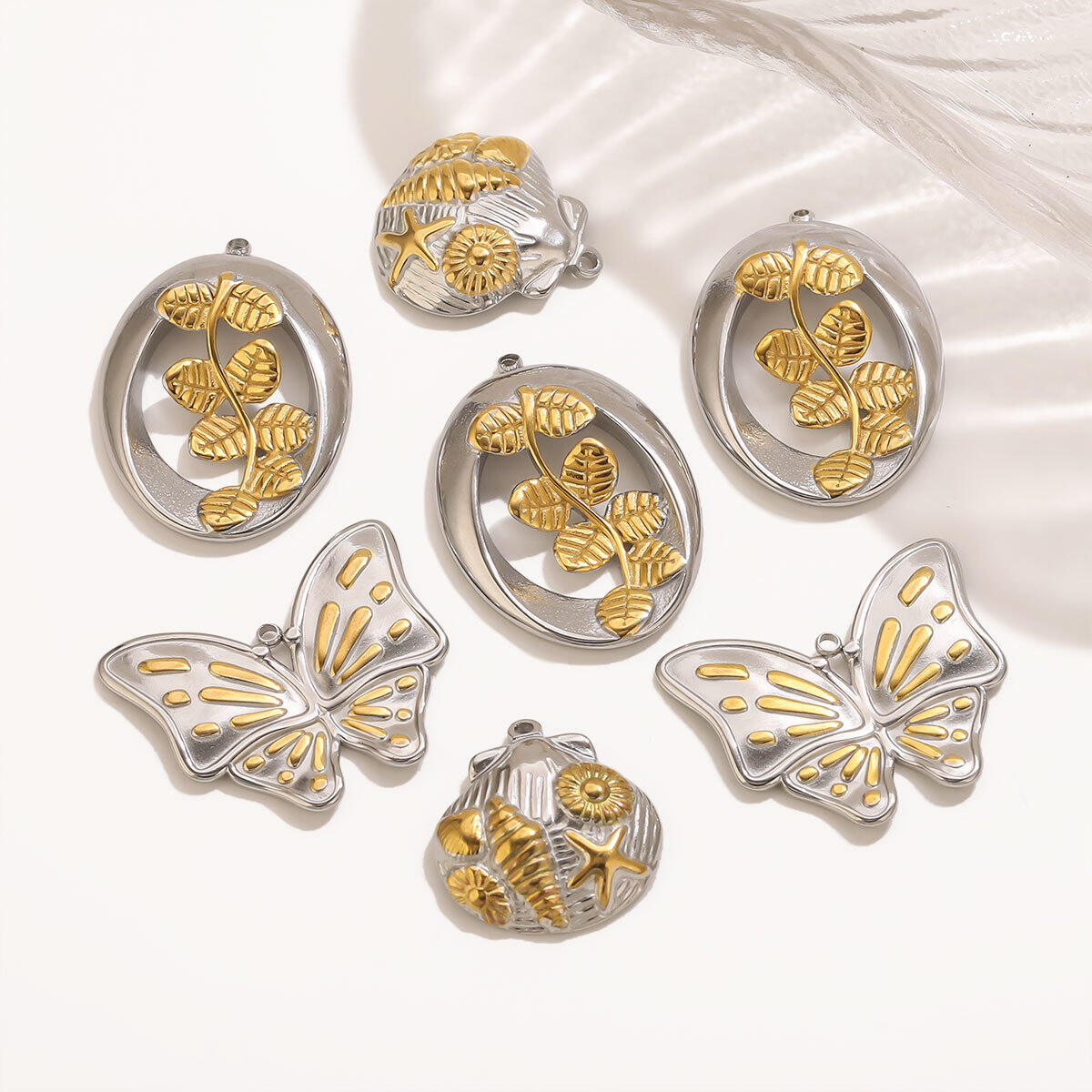 1 Piece Luxurious Series Butterfly Stainless Steel Waterproof Women's Pendants 2
