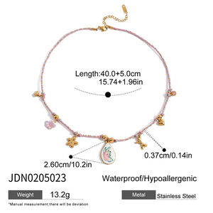 1 Piece Stylish Coconut Tree Stainless Steel Waterproof Gold Color Women's Braided Necklaces h5