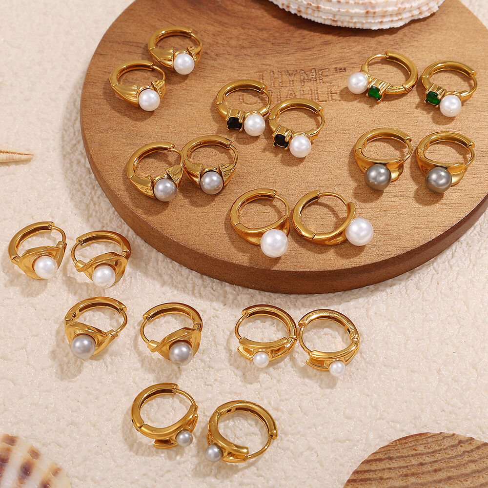 Stainless Steel Waterproof  Gold Color  Hoop Earrings