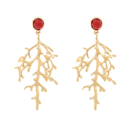 1 Pair Coral Alloy Dangle Earrings