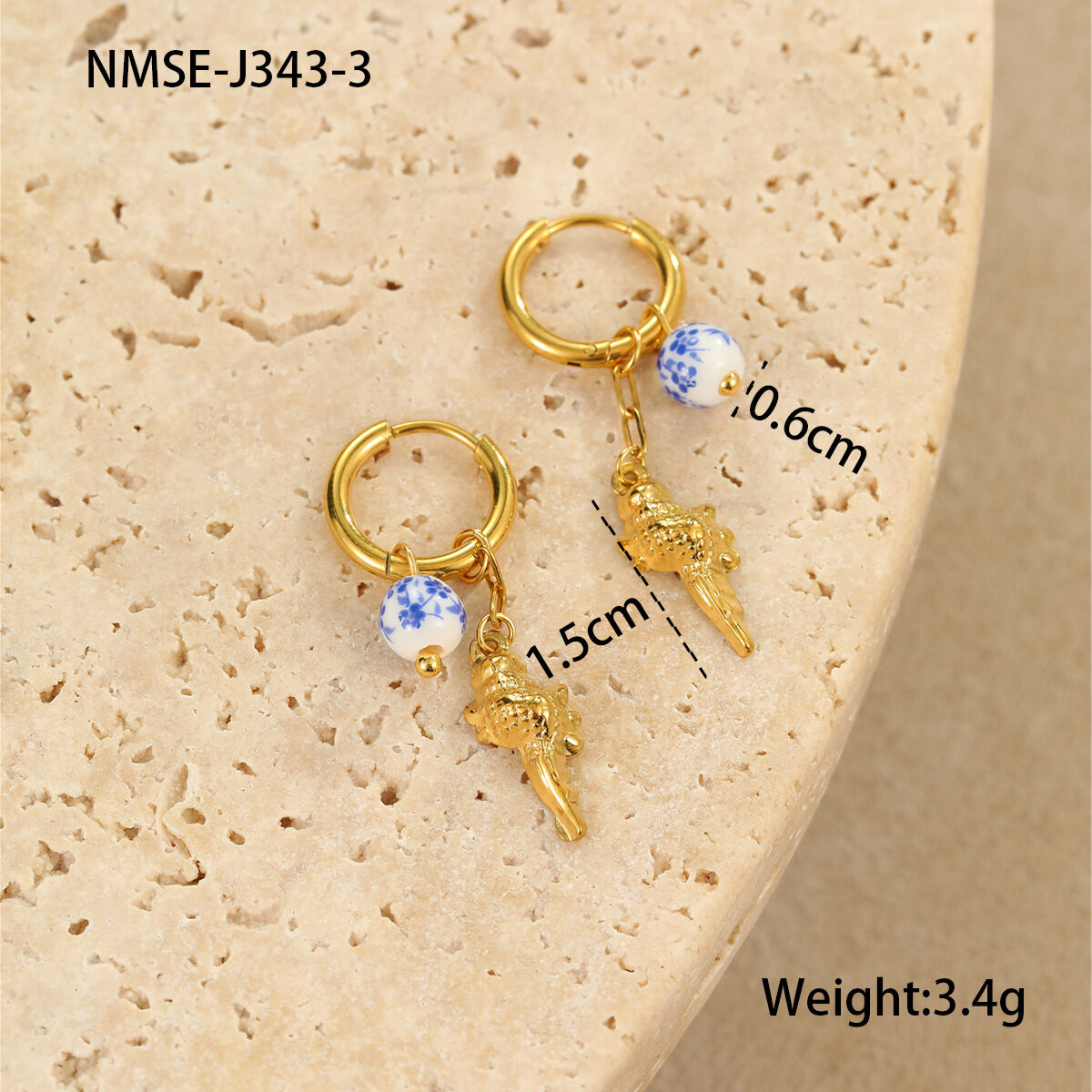 Nmse-J343-3 Long Conch Earrings Picture3