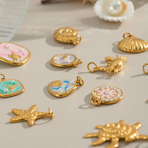 1 Piece Oceanic Stainless Steel Waterproof Gold Color DIY Pendant h5 Picture4