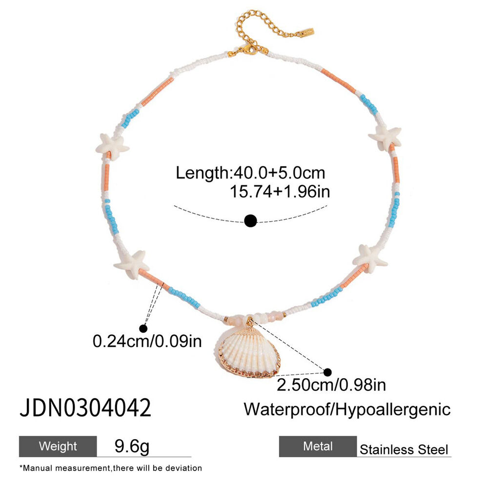 1 Piece Vacation Shell Stainless Steel Waterproof Women's Pendant Necklaces h5Picture2