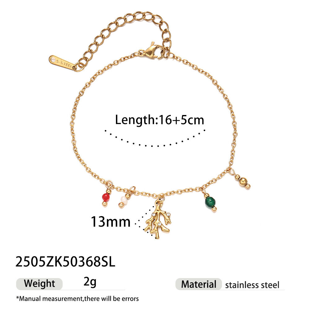 1 Stück Oceanic Edelstahl wasserdichtes goldfarbenes Charm-Armband