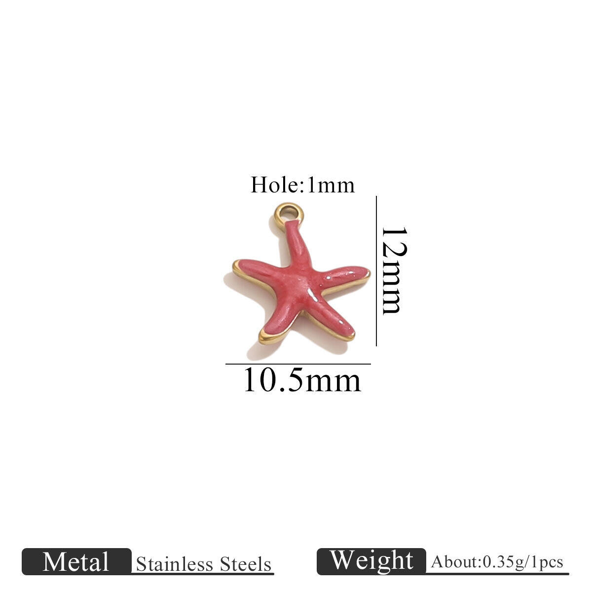 Gold Oil Drop Pendant-Starfish Red Picture2