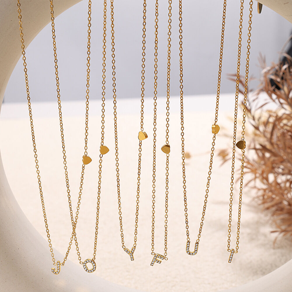 1 Piece Letter Stainless Steel Waterproof Gold Color Pendant Necklace