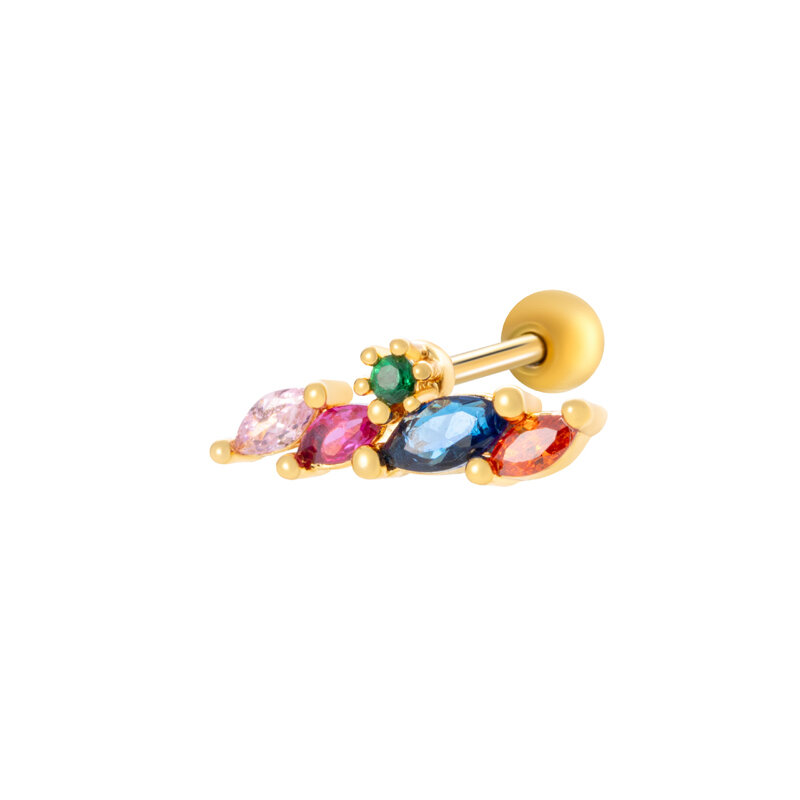 1 Paar Simple Series Klassische Blume Titanstahl Kein Beschichtungsmaterial Zirkon Damen Ohrstecker 
