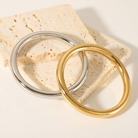 1 Piece Stainless Steel Waterproof Gold Color Bangle 2