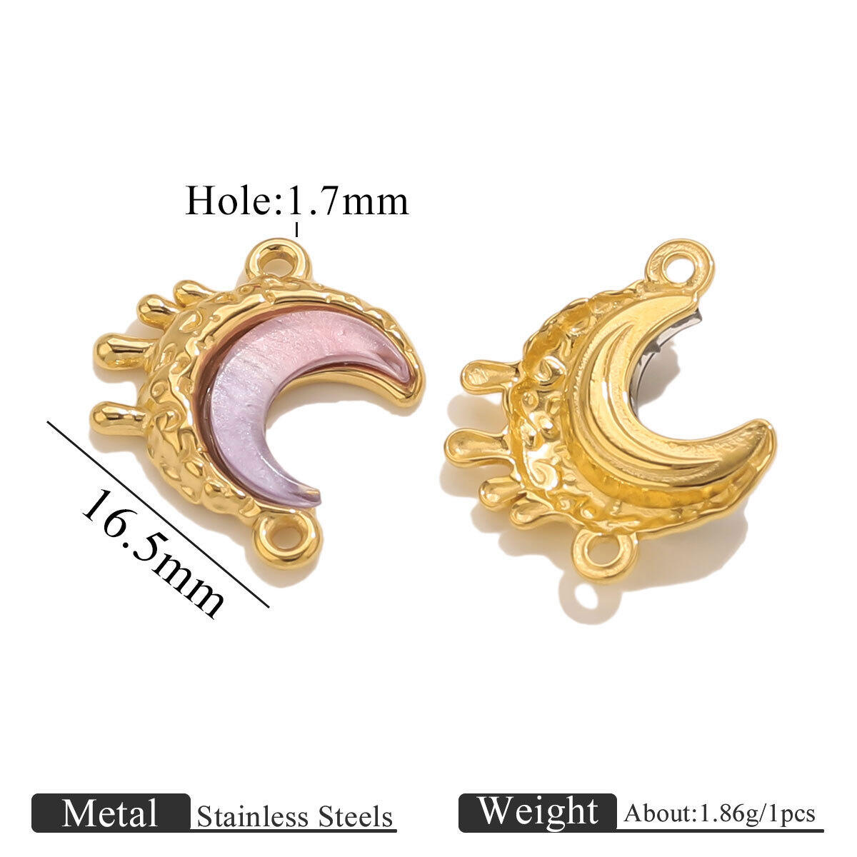 1 Piece DIY Moon Stainless Steel Waterproof Women's Pendants h5 