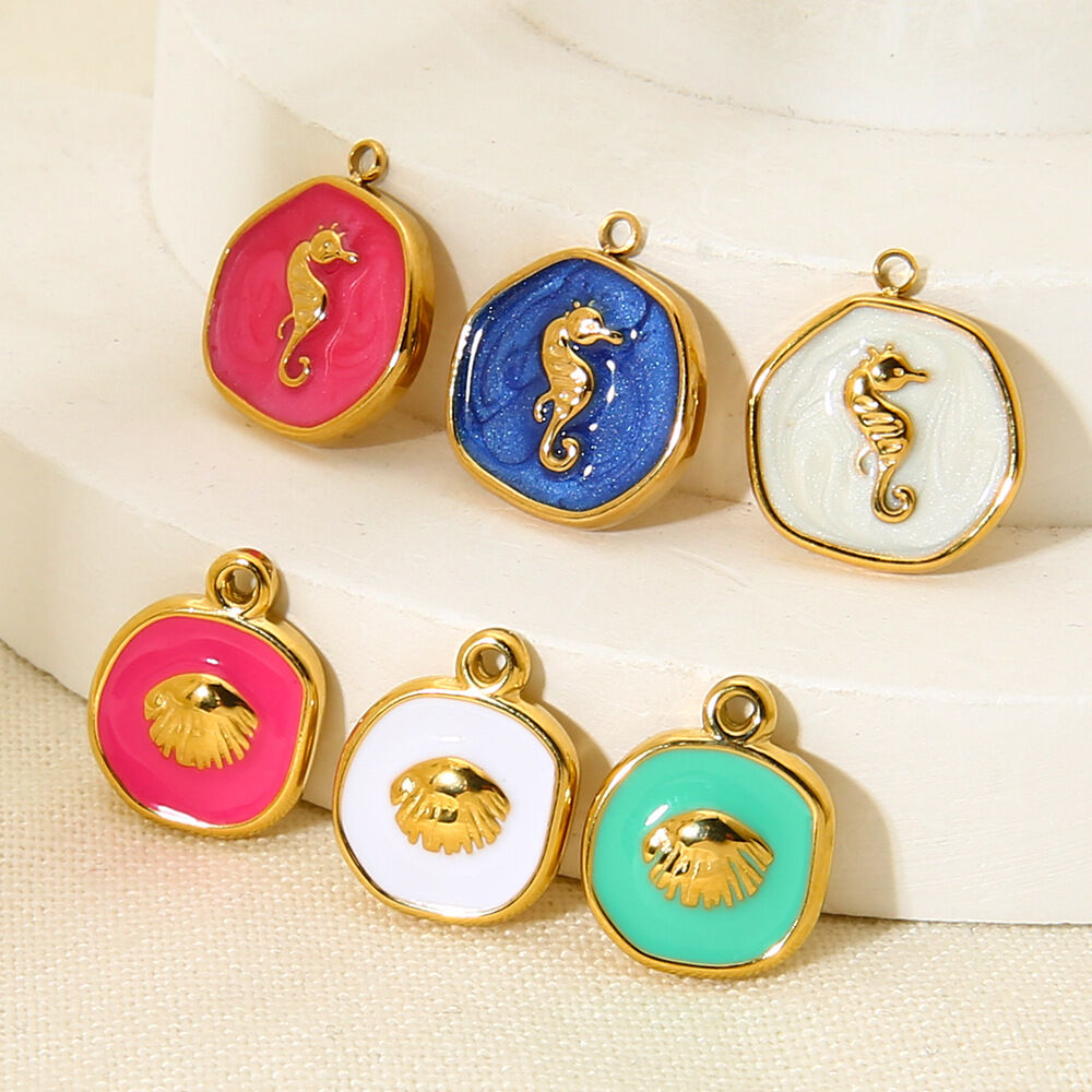 Ciondoli unisex classici in acciaio inossidabile a forma di tartaruga color oro, impermeabili
