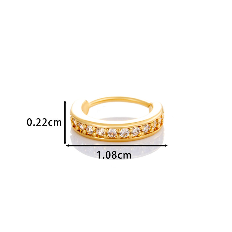 1 Piece Geometric Copper Gold Color Zircon Women's Nose Stud h5Picture2