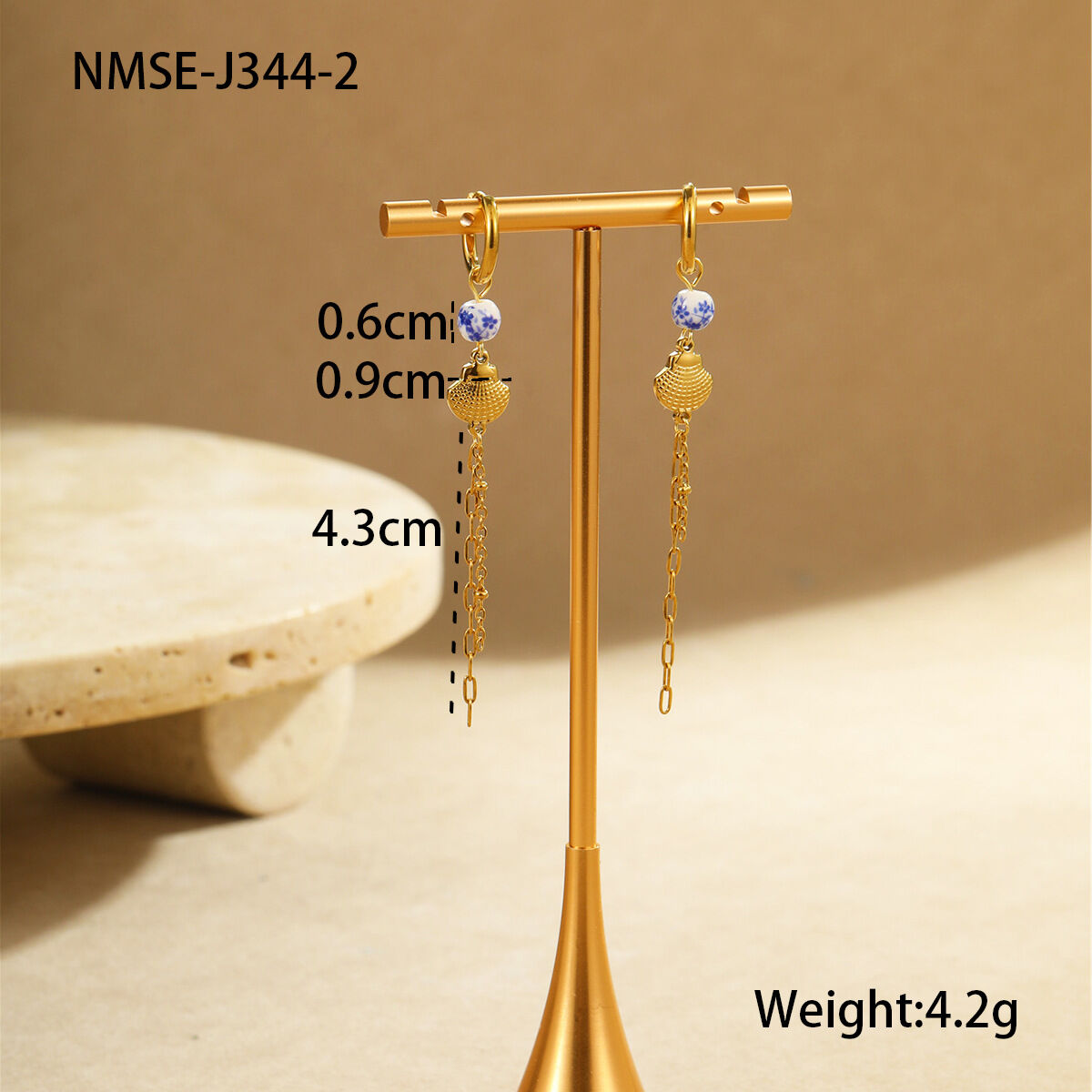 Nmse-J344-2 Shell Chain Earrings Picture6