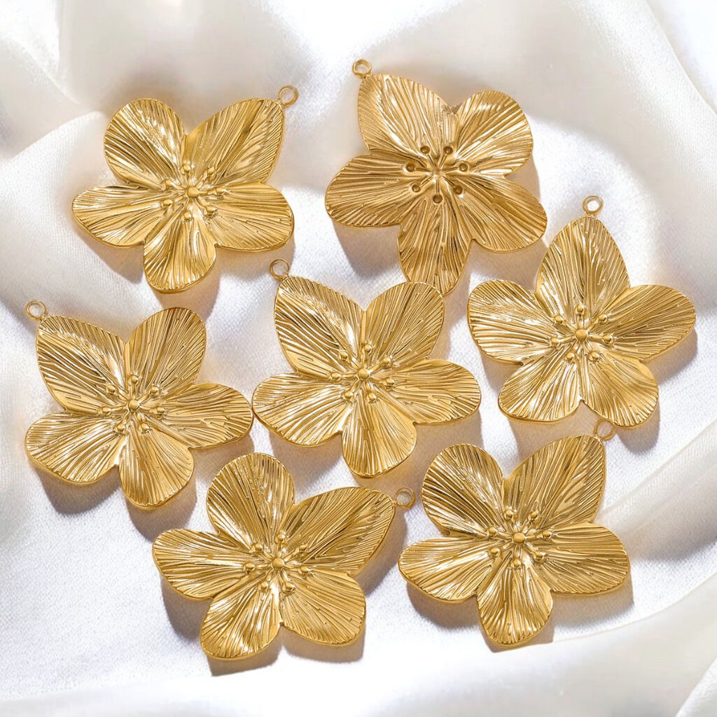 1 Piece DIY Flower Stainless Steel Waterproof Women's Pendants 2