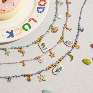 1 Piece Stylish Coconut Tree Stainless Steel Waterproof Gold Color Women's Braided Necklaces h5 Picture3