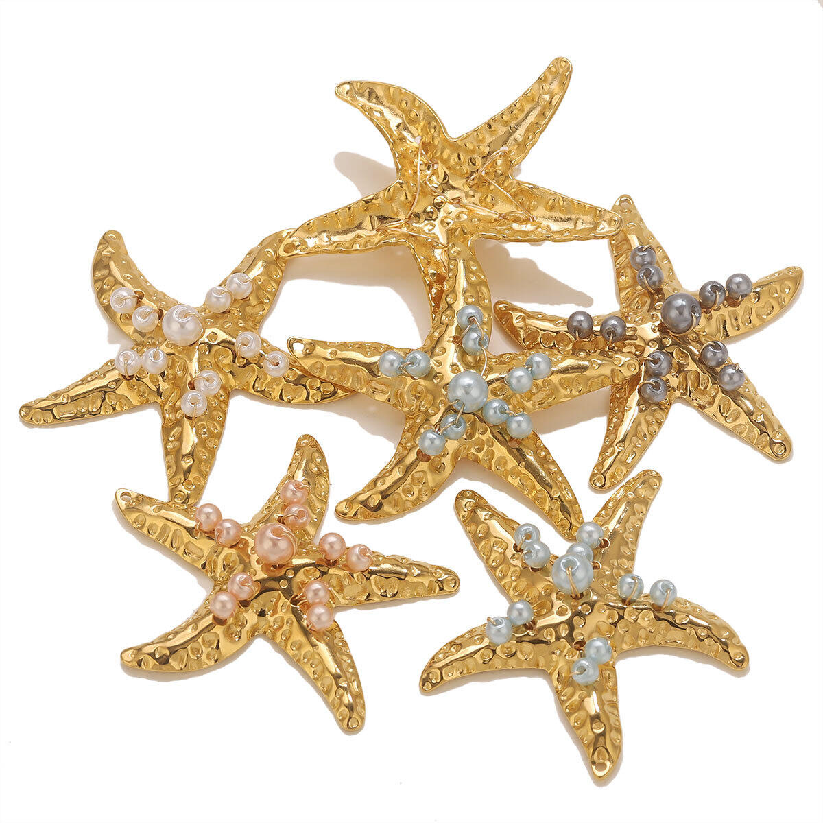 1 Piece DIY Starfish Stainless Steel Waterproof Women's Pendants