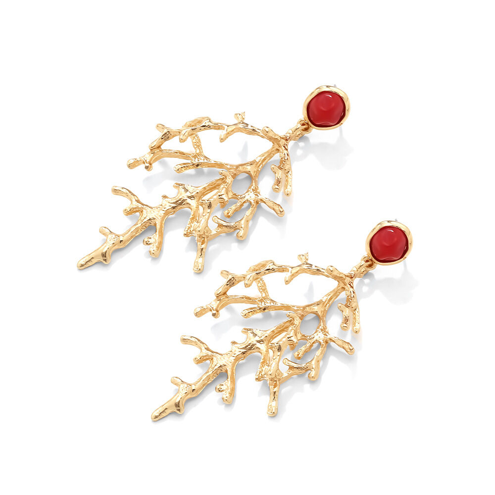 1 Pair Coral Alloy Dangle Earrings h5 Picture4
