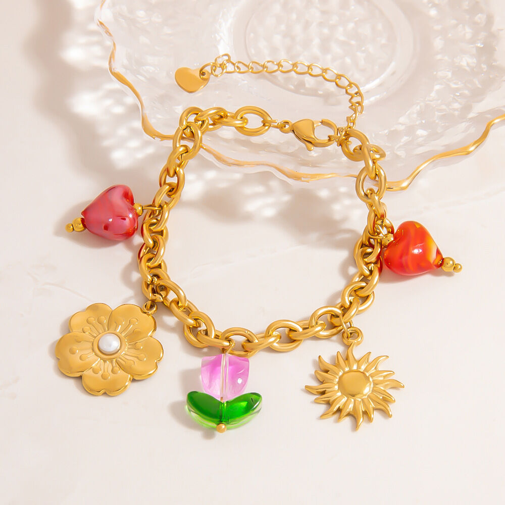 Stainless Steel Waterproof Gold Color Pendant Necklace