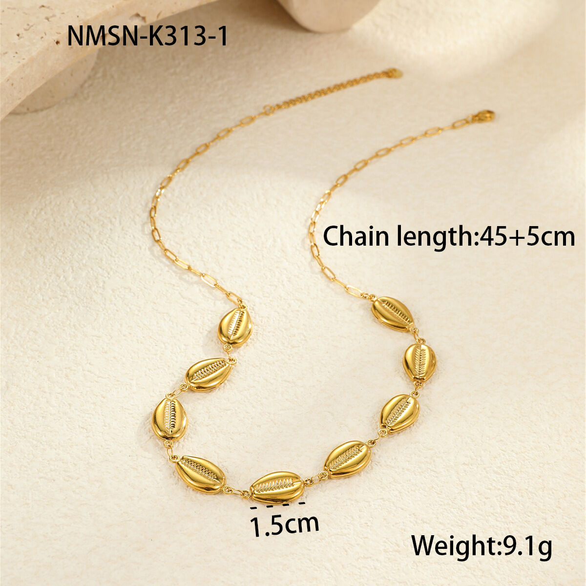 NMSN-K313-1 Collana con conchiglia a forma di labbra Immagine7