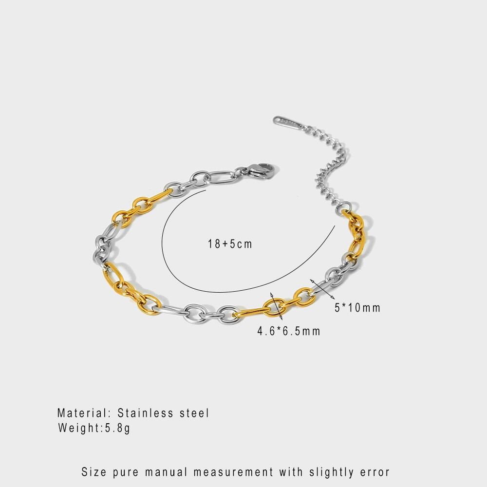 Pulseras de mujer de acero inoxidable, resistentes al agua, de color dorado, con cadena diaria de serie sencilla h5 