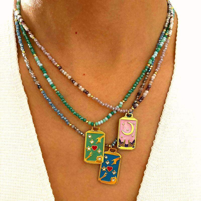 1 Piece Stainless Steel Tarot Pendant Necklace 2