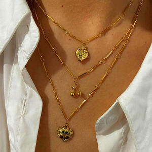 1 Piece Fruit Stainless Steel Waterproof Gold Color Pendant Necklace h5 Picture2