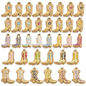 1 Piece DIY Colorful Boot Stainless Steel Waterproof Gold Color Women's Pendants h5 Picture2