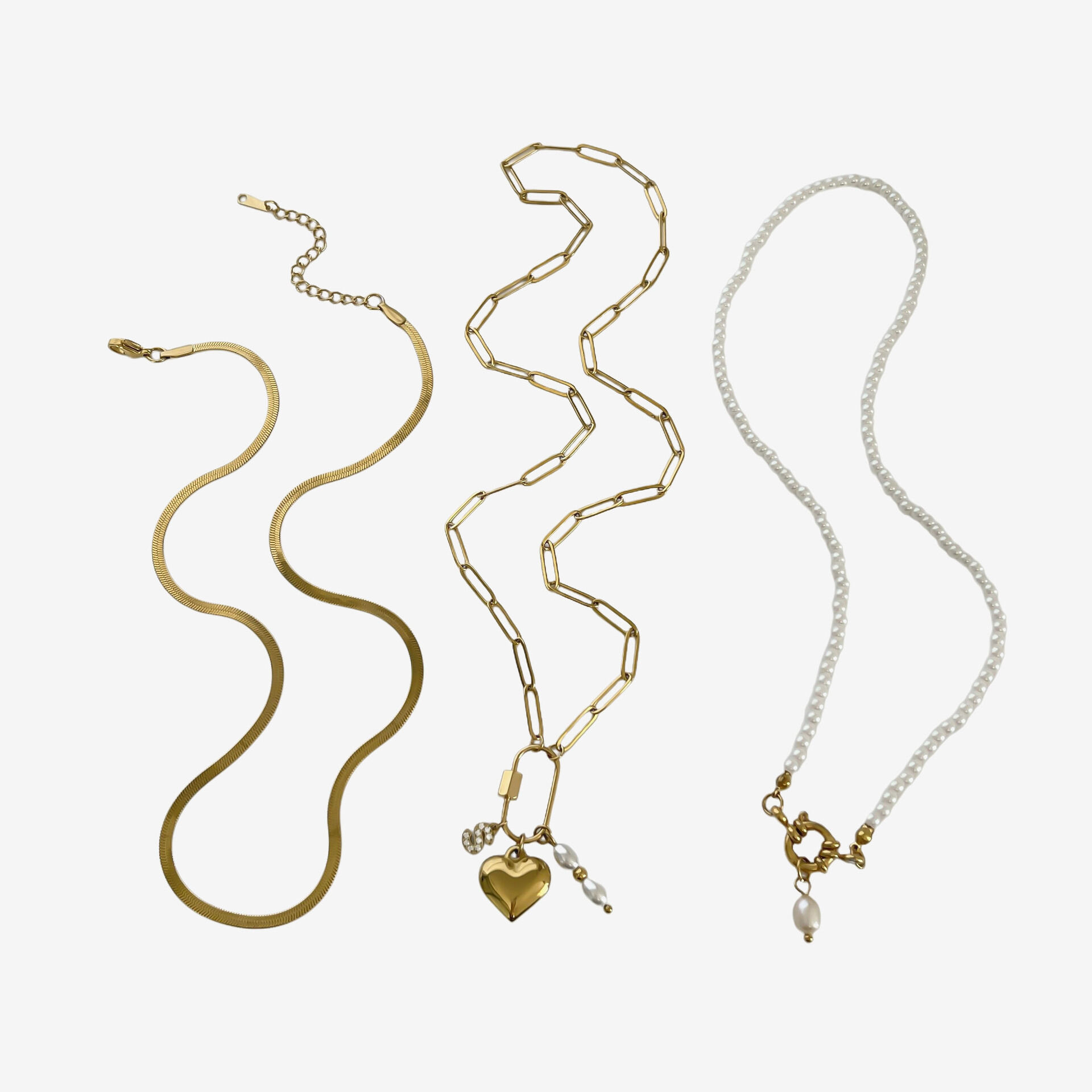 1 Piece Letter Stainless Steel Waterproof Gold Color Rhinestone Pendant Necklace h5 Picture6