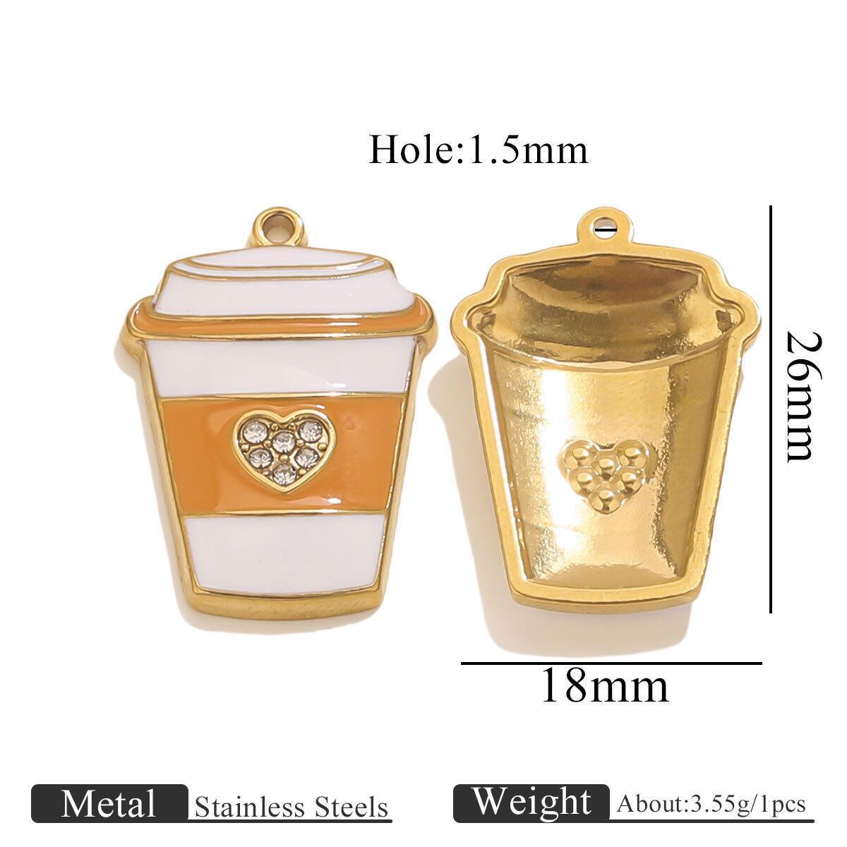 Gold Oil Drop Pendant-Orange Cup Picture4
