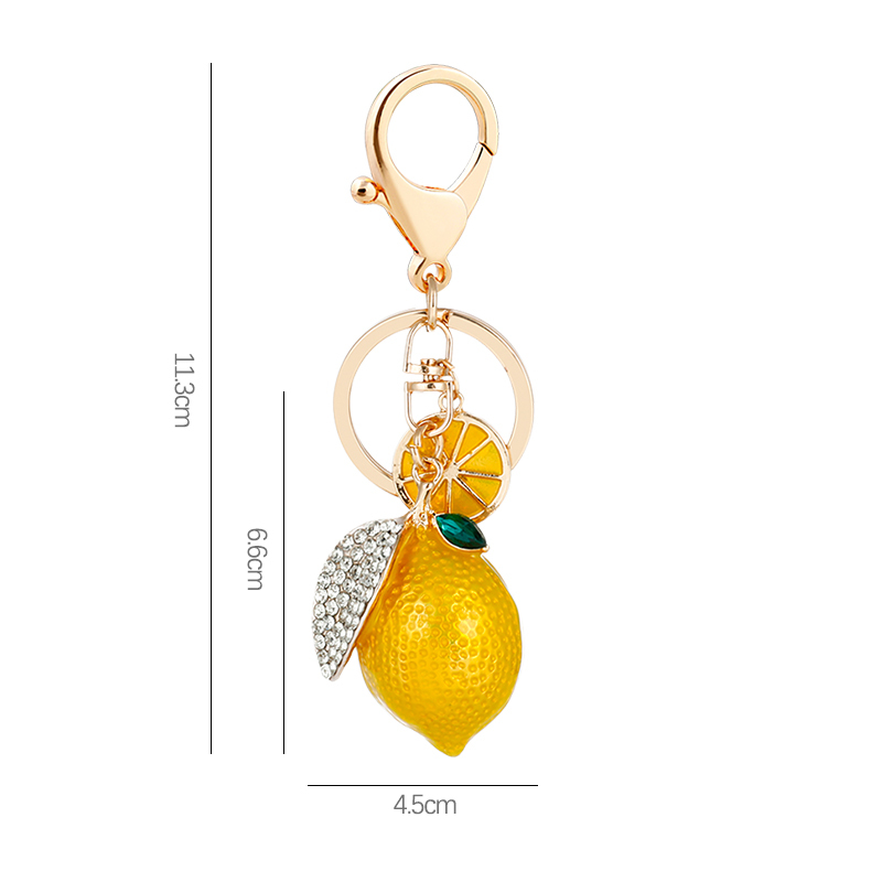 Simple Series Daily Fruit Alloy Rhinestone Keychain h5Picture2
