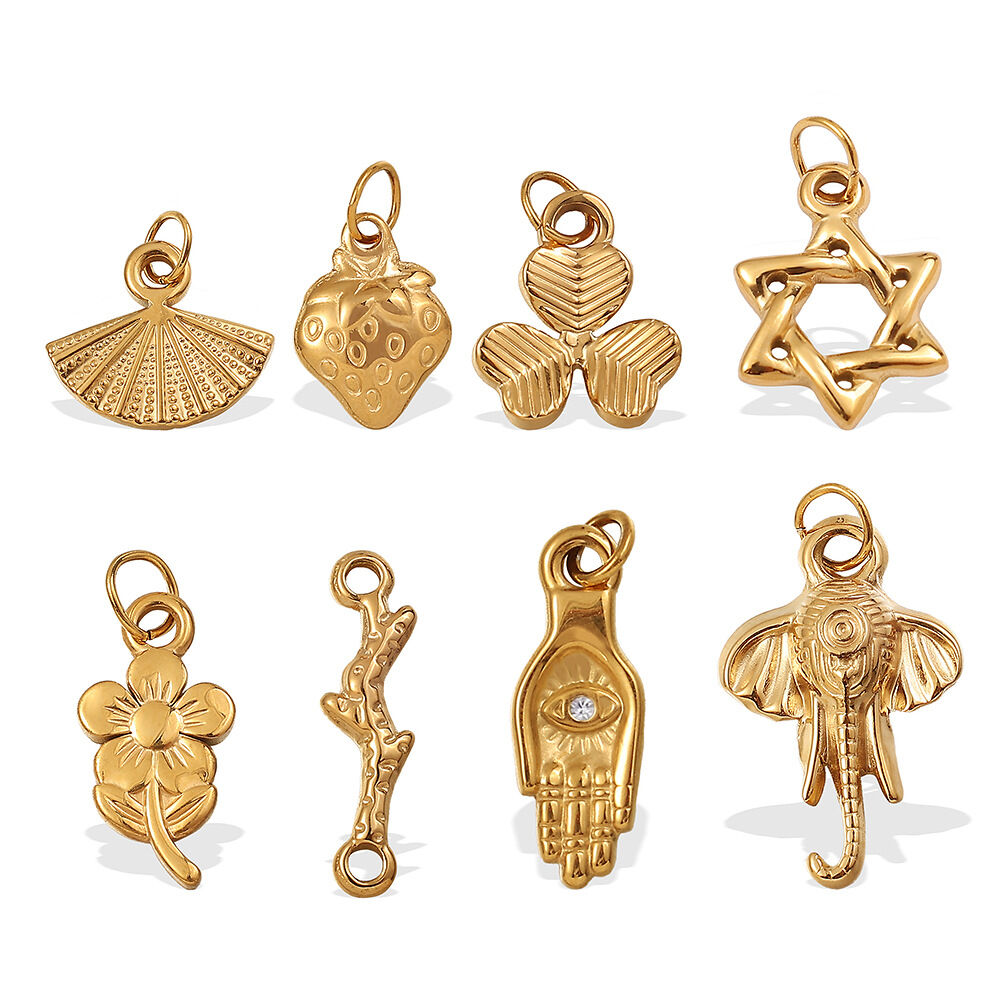 1 Piece Stainless Steel Waterproof Gold Color DIY Pendant Picture4