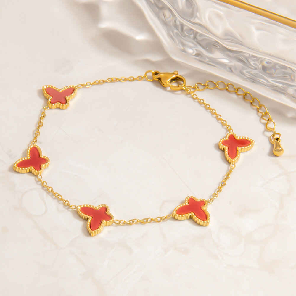1 Piece Stainless Steel Waterproof Gold Color Charm Bracelet Picture4