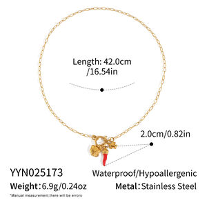 Collana con ciondolo color oro impermeabile in acciaio inossidabile Chill Charm da 1 pezzo h5