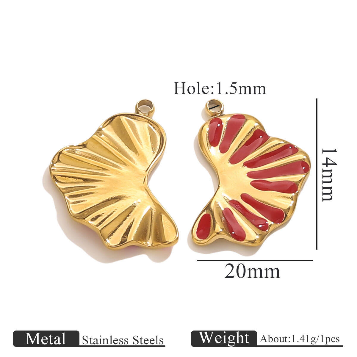 Gold Shaped Pendant Oil Drop - Red Picture5