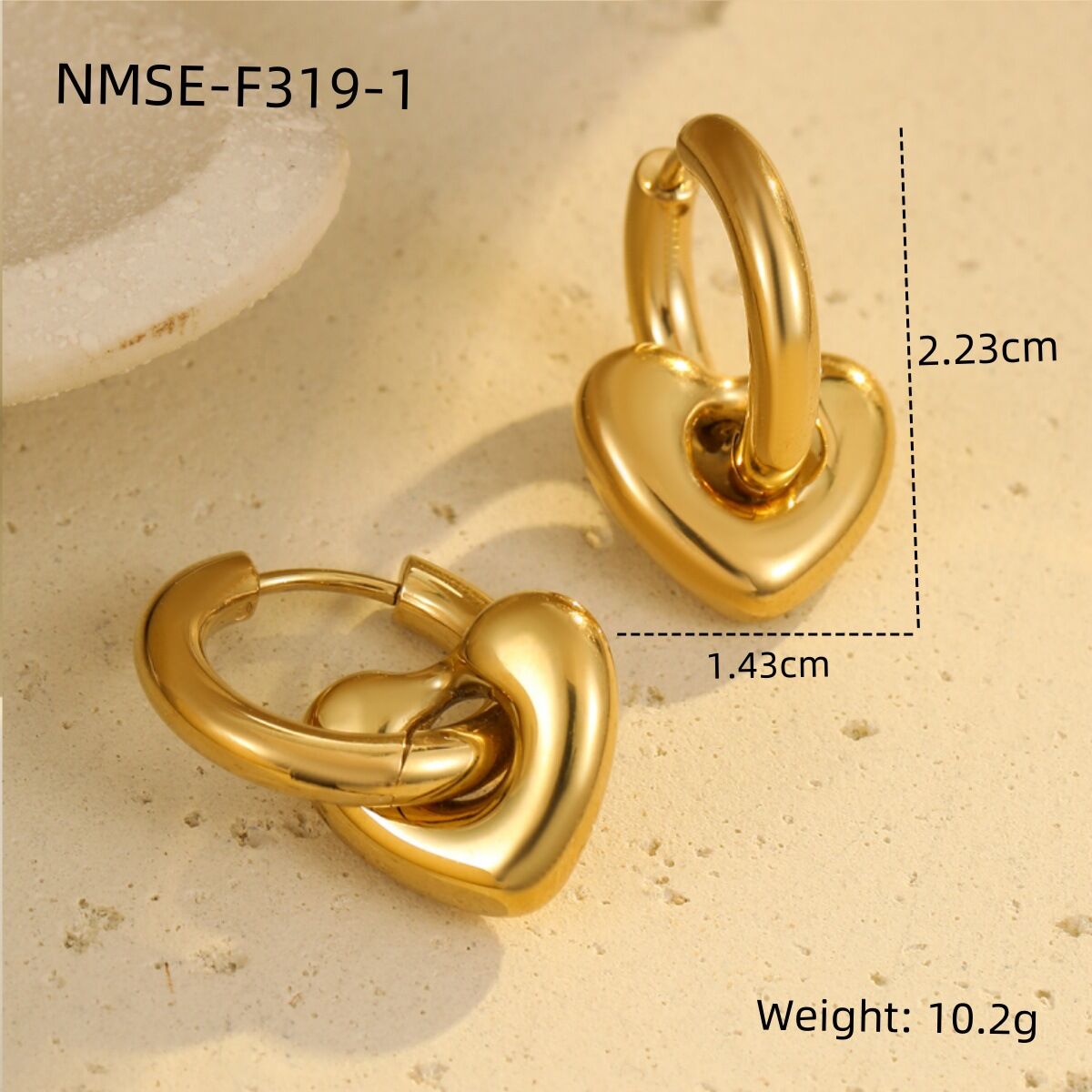 Nmse-F319-1 Gold Small Heart Earrings Picture13