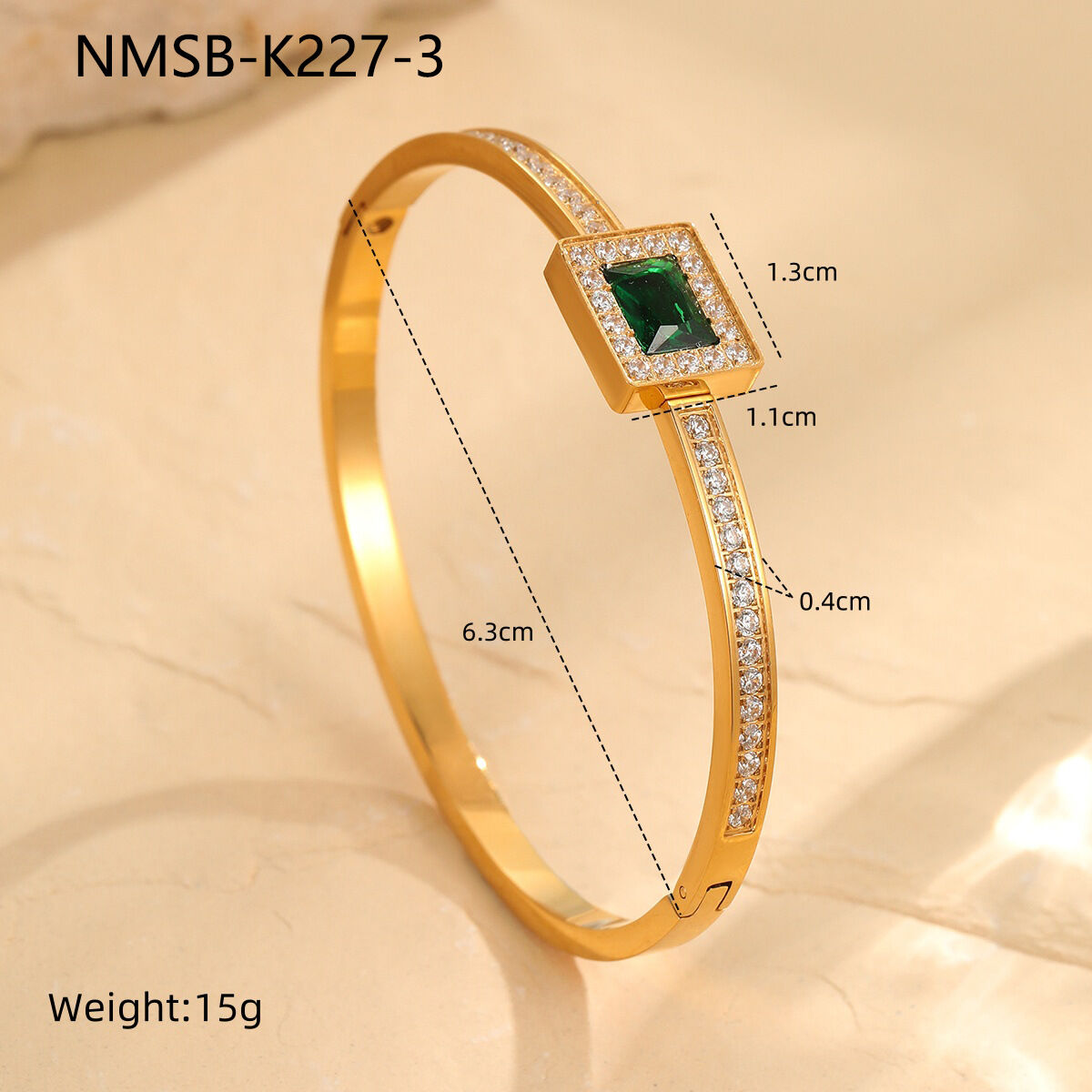 Nmsb-K227-3 Green Diamond Bracelet Picture5
