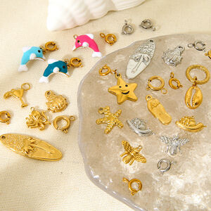 1 Pair Simple Series Daily Turtle Stainless Steel Waterproof Gold Color Unisex Pendants h5 Picture2