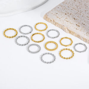 1 Piece Stainless Steel Waterproof Gold Color Minimalist Ring h5 Picture4