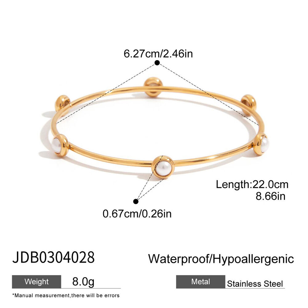 1 Piece Classic Series Retro Geometric Stainless Steel Waterproof Gold Color Women's Bangles