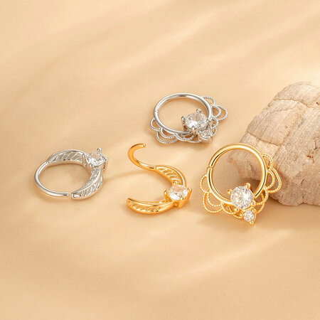 1 Piece Modern Copper Gold Color Zircon Women's Nose Stud 2