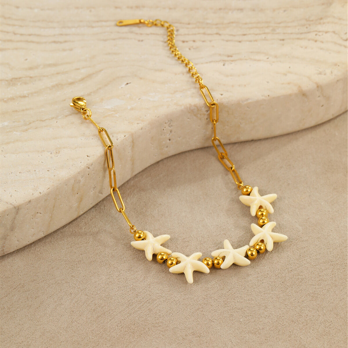 Romantic Vacation Turtle Stainless Steel Waterproof Gold Color Women's Chain Necklaces h5 Picture4
