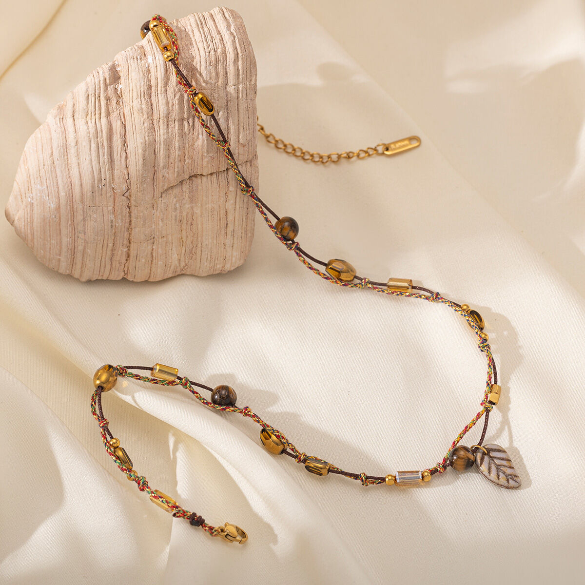 Collana con ciondolo in pietre naturali da 1 pezzo h5 Immagine4