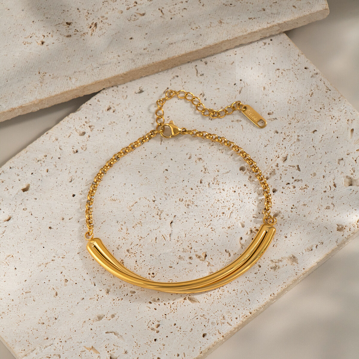 1 Piece Geometric Stainless Steel Waterproof Gold Color Charm Bracelets Picture4