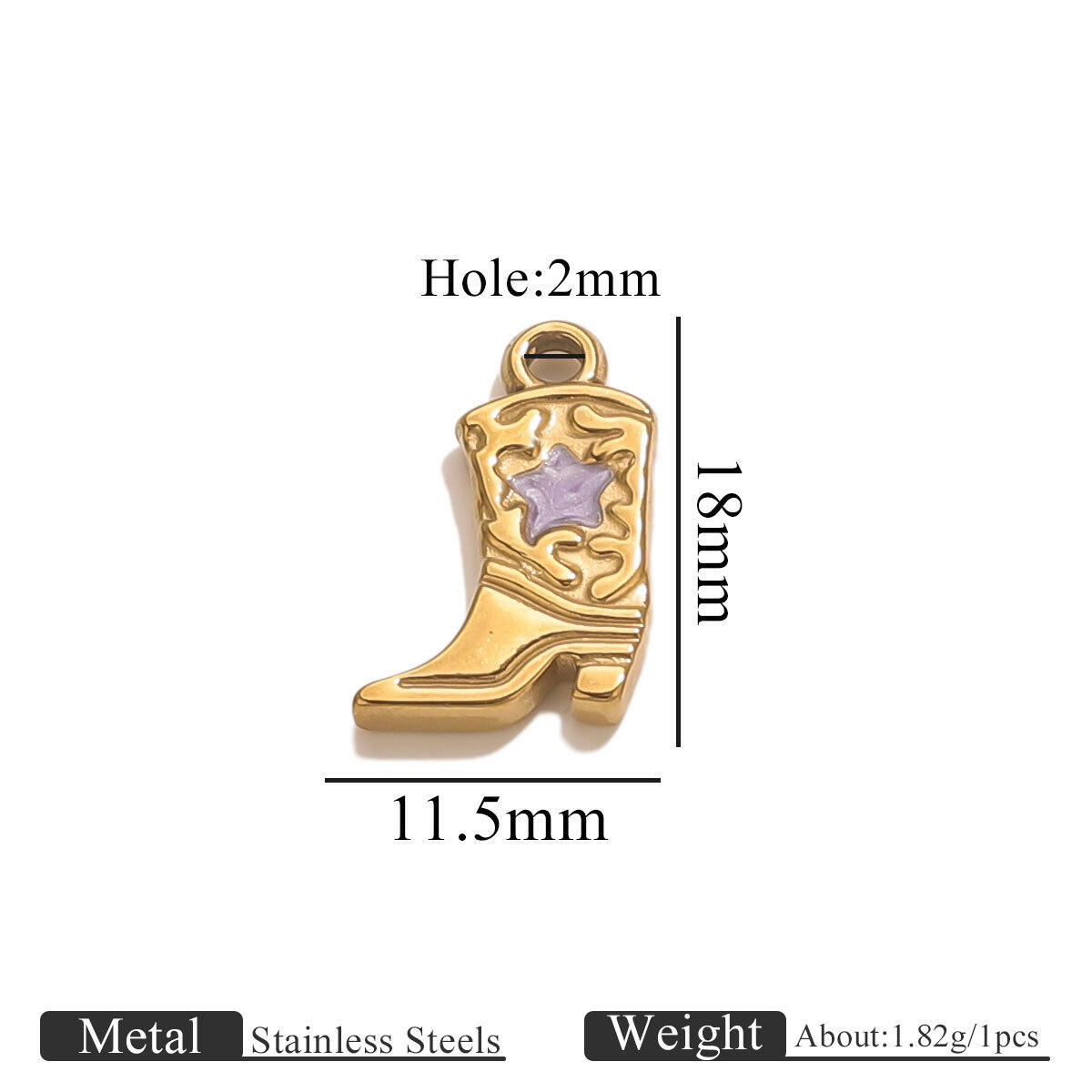 Gold Shoes Double-Sided Oil-Dropped Five-Pointed Star-Purple Picture26