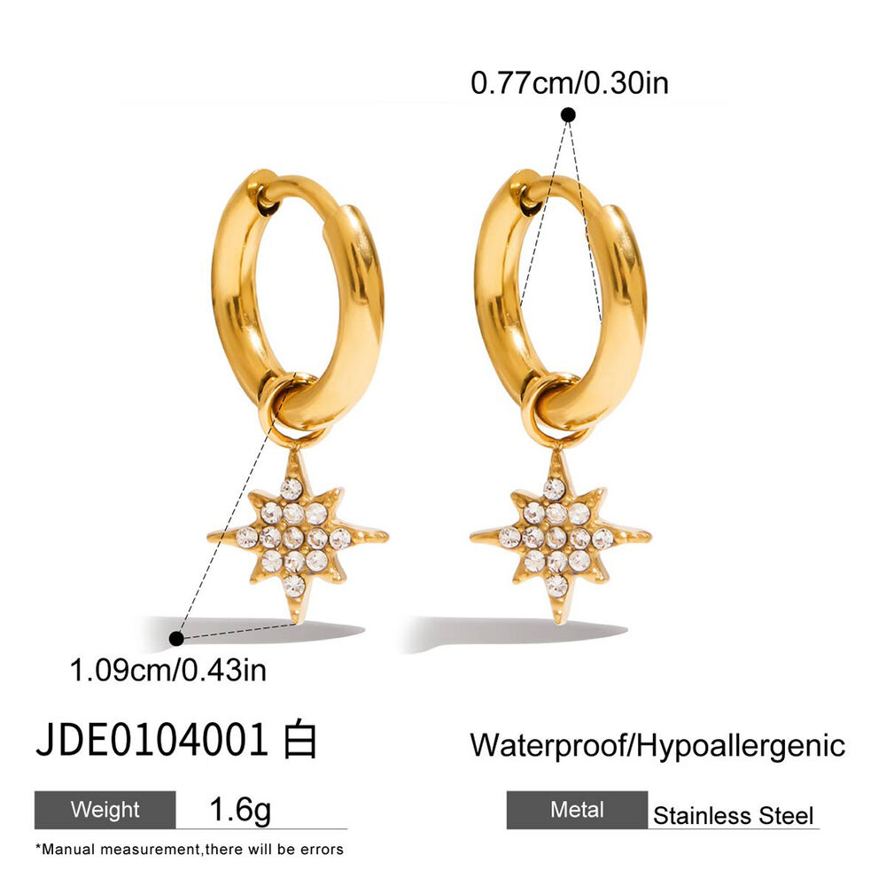 1 Pair Luxurious Series Bear Stainless Steel Waterproof Gold Color Women's Drop Earrings
