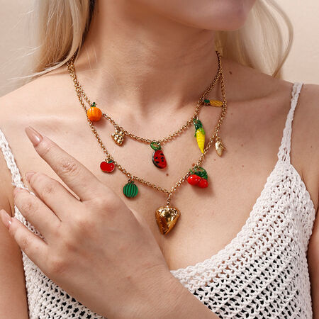 1 Piece Simple Cute Fruit Stainless Steel Waterproof Gold Color Pendant Necklaces 2