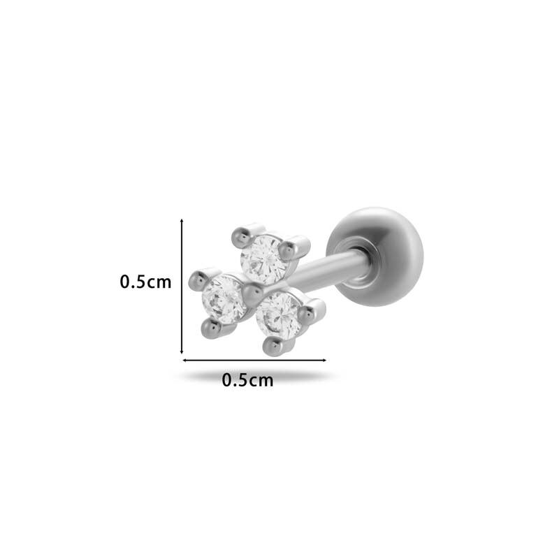 1 Piece Copper Gold Color Zircon Piercings Earrings h5 Picture2