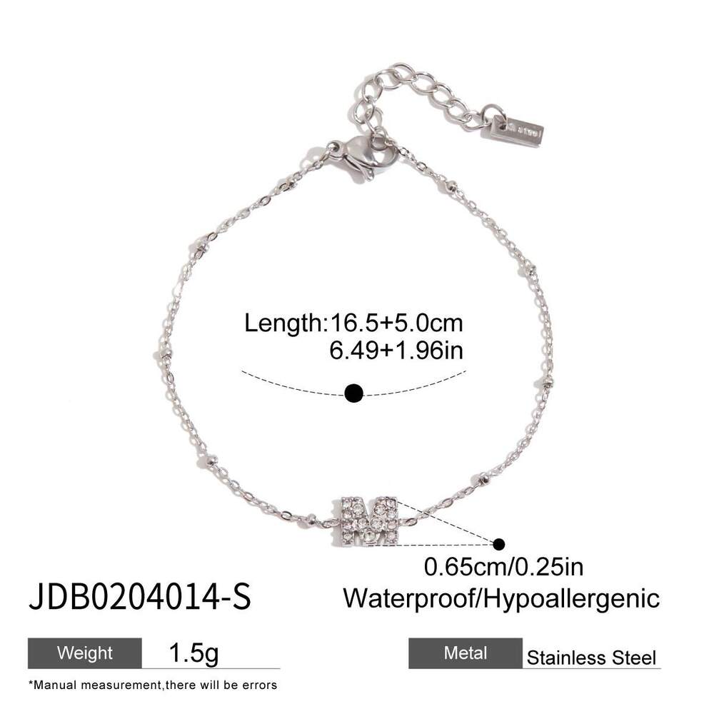 1 Piece Luxurious Series Cute Letter Stainless Steel Waterproof Women's Chain Bracelets