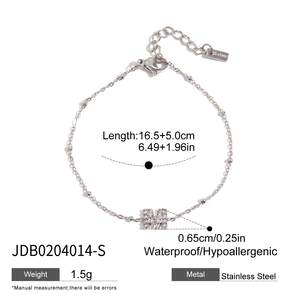 1 Piece Luxurious Series Cute Letter Stainless Steel Waterproof Women's Chain Bracelets h5