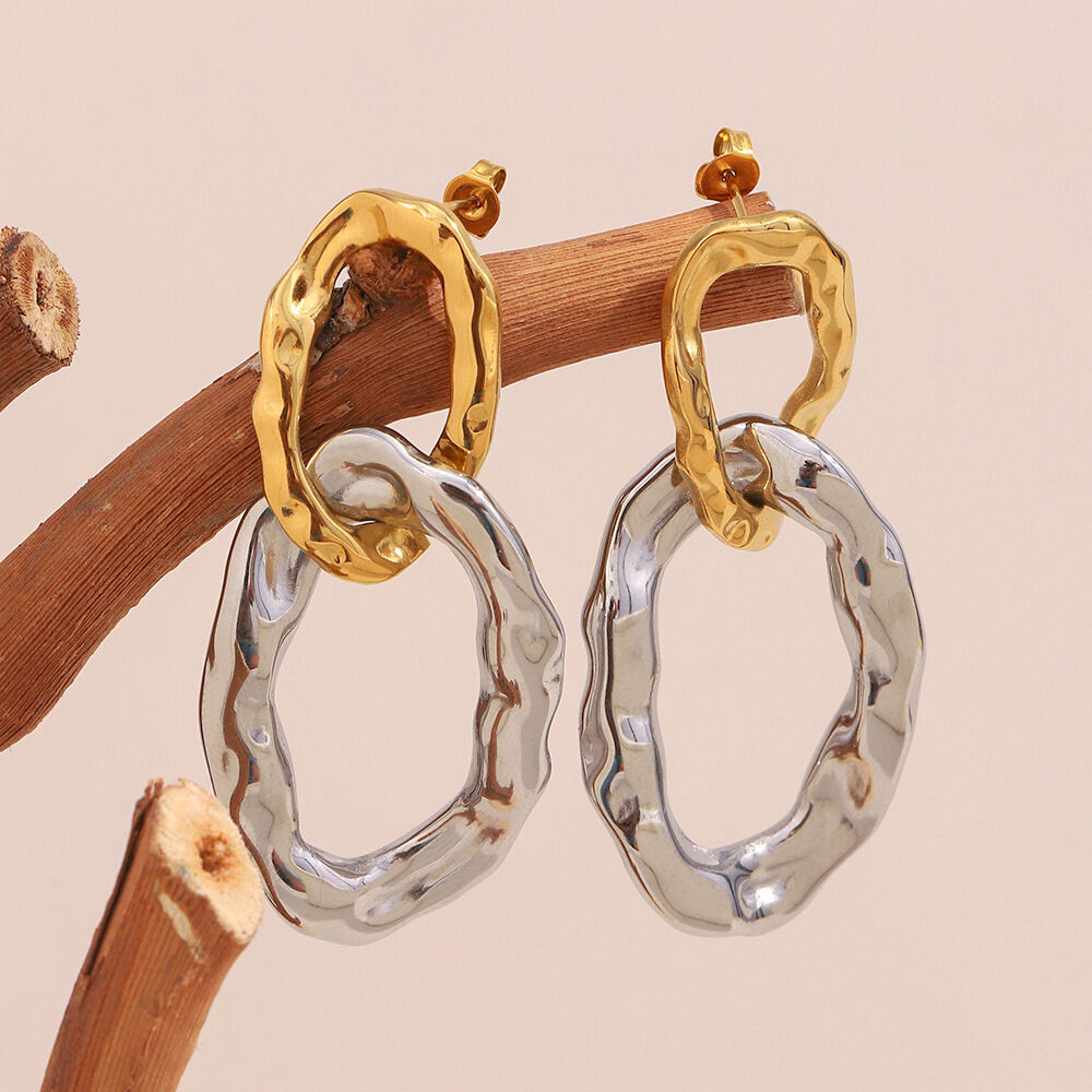 1 Pair Modern Oval Shape Women's Dangle Earrings h5 Picture2