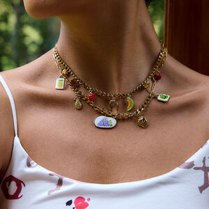 1 Piece Romantic Fruits Stainless Steel Waterproof Gold Color Women's Pendant Necklaces h5 Picture3